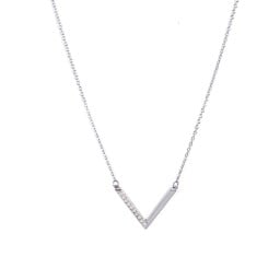 "V" Necklace with Gemstones