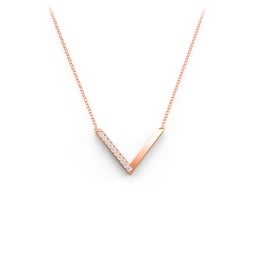 "V" Necklace with Gemstones