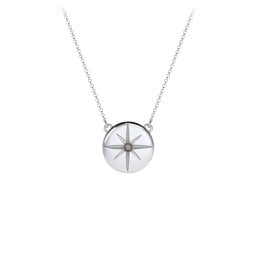 Disc Pendant with Star Set Gemstone