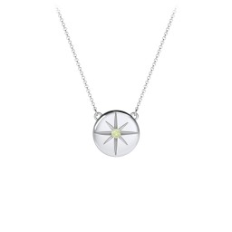 Disc Pendant with Star Set Gemstone