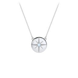 Disc Pendant with Star Set Gemstone