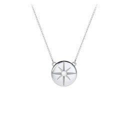 Disc Pendant with Star Set Gemstone