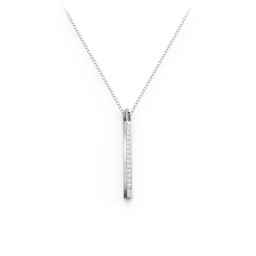 Triangle Bar Pendant with Accents in 925 Sterling Silver with Diamond