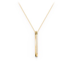 Triangle Bar Pendant with Accents in 9K Solid Yellow Gold