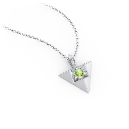 Triangle Pendant with Gemstone
