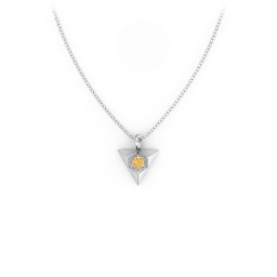 Triangle Pendant with Gemstone in 925 Sterling Silver with Citrine