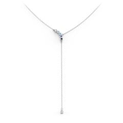 Bezel Gemstone Lariat with Ball Charm