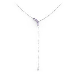 Bezel Gemstone Lariat with Ball Charm