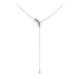 Bezel Gemstone Lariat with Ball Charm