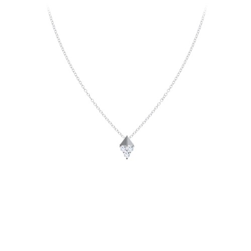 Diamond Shape Pendant with Gemstones – Sterling Silver with Diamond
