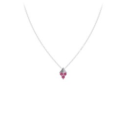 Diamond Shape Pendant with Gemstones in 925 Sterling Silver with Ruby