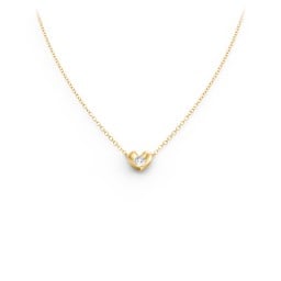 Puffed Heart Pendant with Gemstone