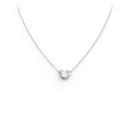 Puffed Heart Pendant with Gemstone in 925 Sterling Silver with Opal