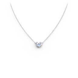 Puffed Heart Pendant with Gemstone in 925 Sterling Silver with Blue Topaz