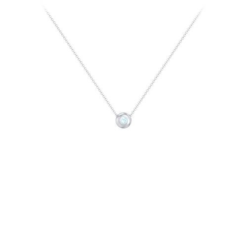 Solitaire 2mm Round Gemstone Pendant – Sterling Silver with Blue Topaz