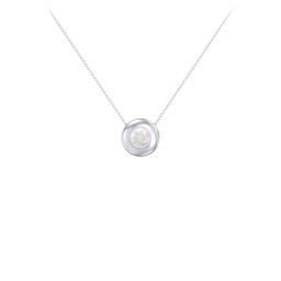 Solitaire 5mm Round Gemstone Pendant in 925 Sterling Silver with Opal