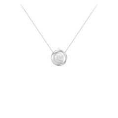 Solitaire 5mm Round Gemstone Pendant – 9kt Yellow Gold with Opal