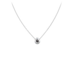 Teardrop Pendant with Gemstone in 925 Sterling Silver with Smokey Quartz