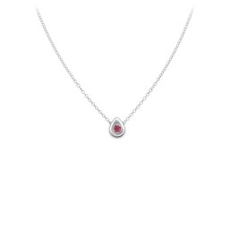 Teardrop Pendant with Gemstone in 925 Sterling Silver with Ruby