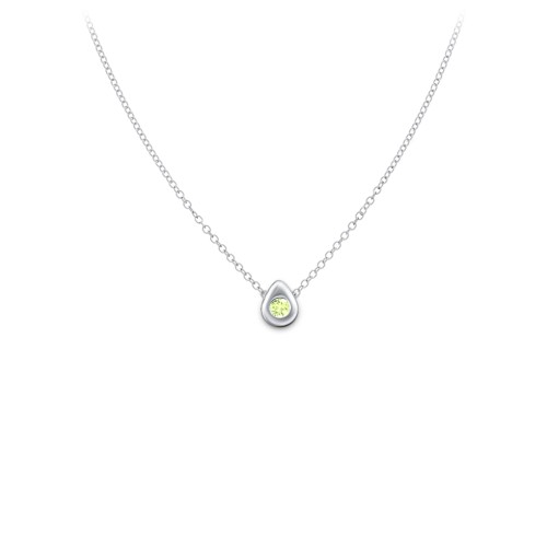 Teardrop Pendant with Gemstone – Sterling Silver with Peridot