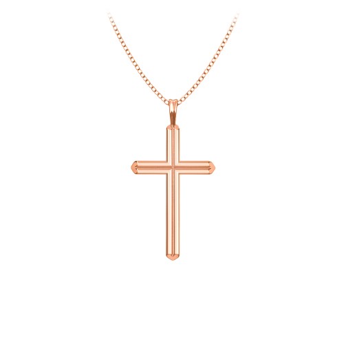 Cross Pendant with Heart Bars – 9kt Rose Gold