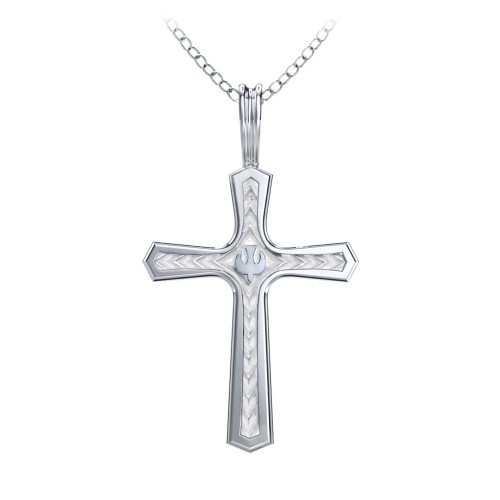 Engravable Cross Pendant with Dove Symbol