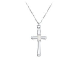 Mini Cross with Baguette Birthstone