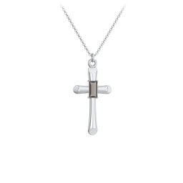 Mini Cross with Baguette Birthstone