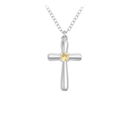 Mini Cross with Birthstone