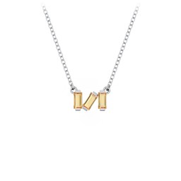 Baguette Scatter Necklace in 925 Sterling Silver with Citrine, Pink Tourmaline, Ruby, and Emerald