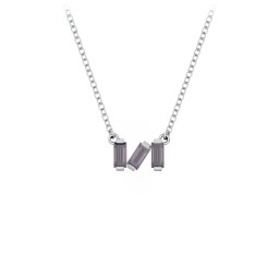 Baguette Scatter Necklace in 925 Sterling Silver with Alexandrite, Pink Tourmaline, Ruby, Citrine, and Emerald