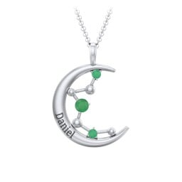 Moon and Constellation Gemstone Pendant