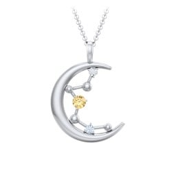 Moon and Constellation Gemstone Pendant