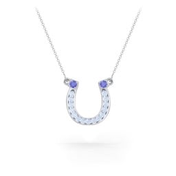 Horseshoe Pendant with Gemstones