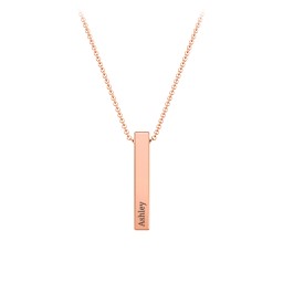 Multi Vertical 3D Bar Pendant with Engravings in 9K Solid Rose Gold