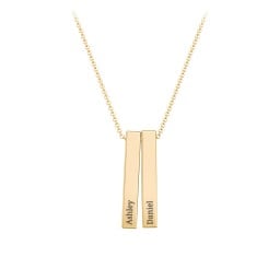 Multi Vertical 3D Bar Pendant with Engravings
