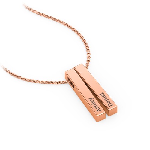 Multi Vertical 3D Bar Pendant with Engravings