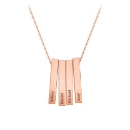 Multi Vertical 3D Bar Pendant with Engravings