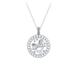 Year of the Horse Chinese Zodiac Medallion Necklace