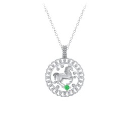 Year of the Horse Chinese Zodiac Medallion Necklace