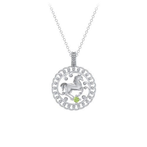 Year of the Horse Chinese Zodiac Medallion Necklace