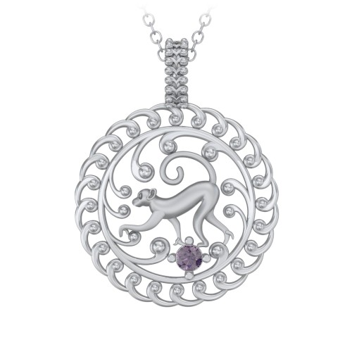 Year of the Monkey Chinese Zodiac Medallion Necklace