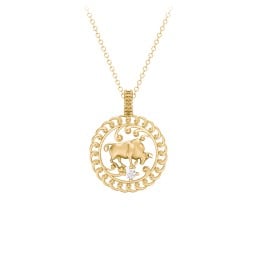 Year of the Ox Chinese Zodiac Medallion Necklace