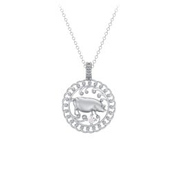 Year of the Pig Chinese Zodiac Medallion Necklace