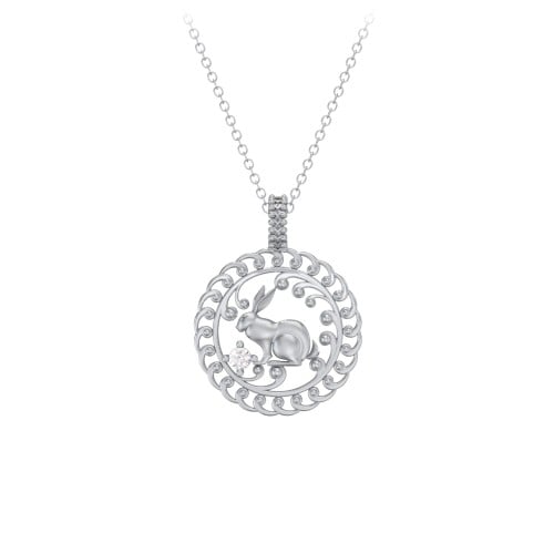 Year of the Rabbit Chinese Zodiac Medallion Necklace