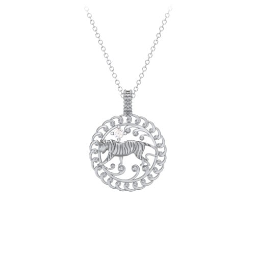 Year of the Tiger Chinese Zodiac Medallion Necklace
