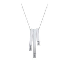 Triple Vertical 3D Bar Pendant with Engravings