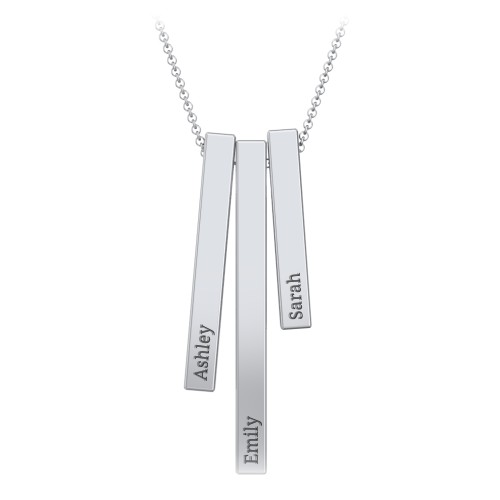 Triple Vertical 3D Bar Pendant with Engravings