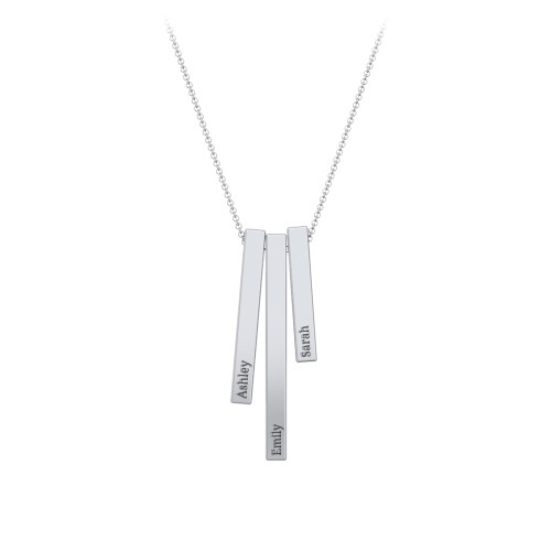 Triple Vertical 3D Bar Pendant with Engravings