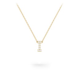 Pavé I Initial Necklace in 18K Gold Plated Silver with White Premium Zirconia